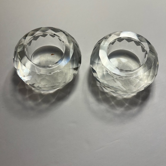 Other - CRYSTAL Tea Light Candle Holders with Faceted Design CLASSIC CONTEMPORARY
